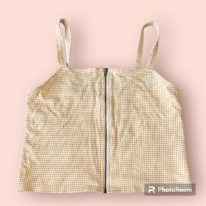 American Eagle Gingham Cropped Tank